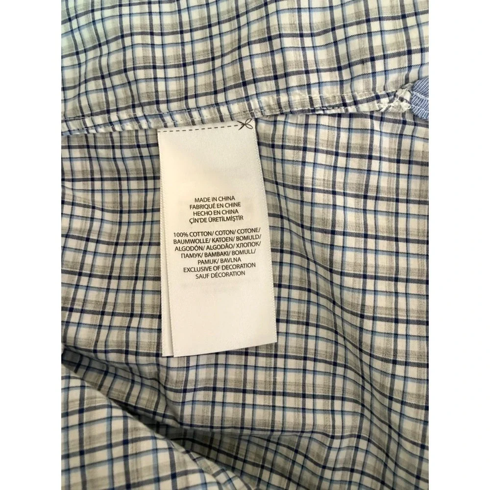 Ralph Lauren Polo  100% Cotton Stretch Button Up Shirt Multicolor Check Size XL